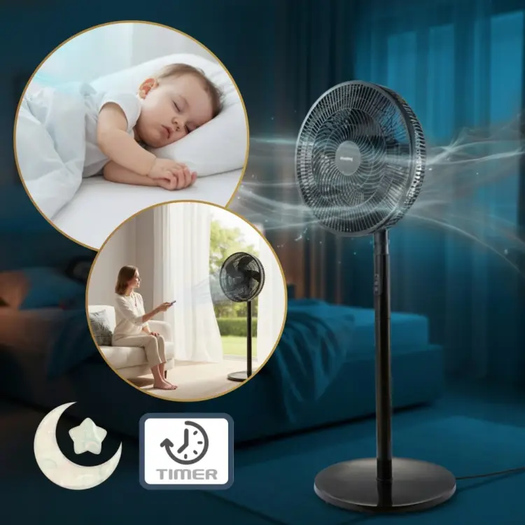Wentylator Podłogowy stojący KLAUSBERG KB9041 z PILOTEM 40 cm LED 50W Timer