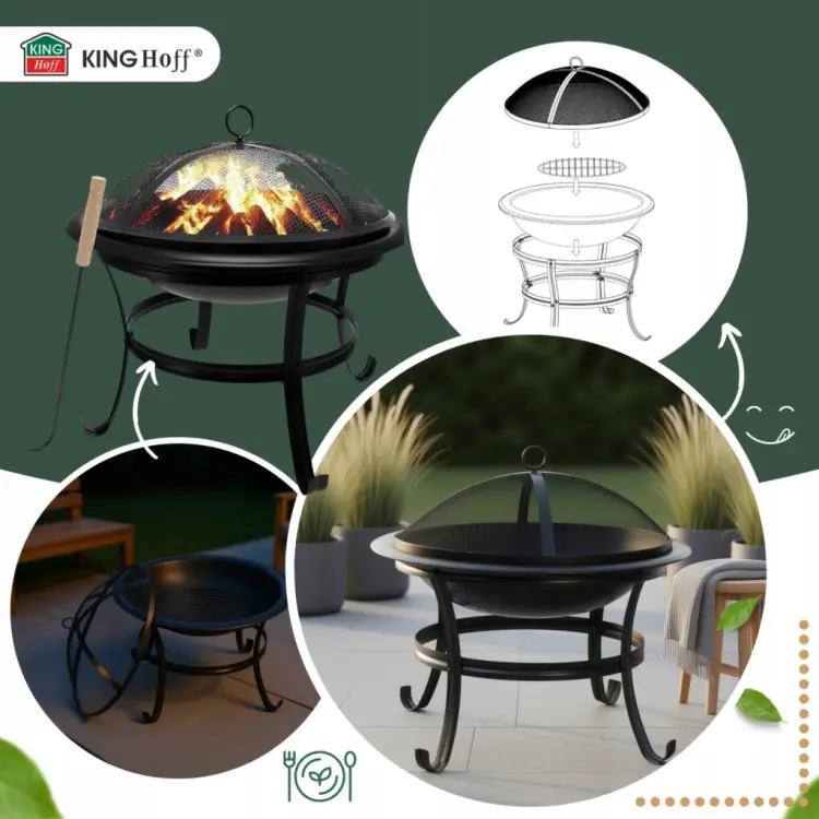 Palenisko ogrodowe Pogrzebacz grill ognisko 54,5cm SOLIDNE Stalowe KINGHoff