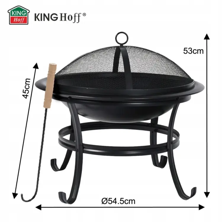 Palenisko ogrodowe Pogrzebacz grill ognisko 54,5cm SOLIDNE Stalowe KINGHoff
