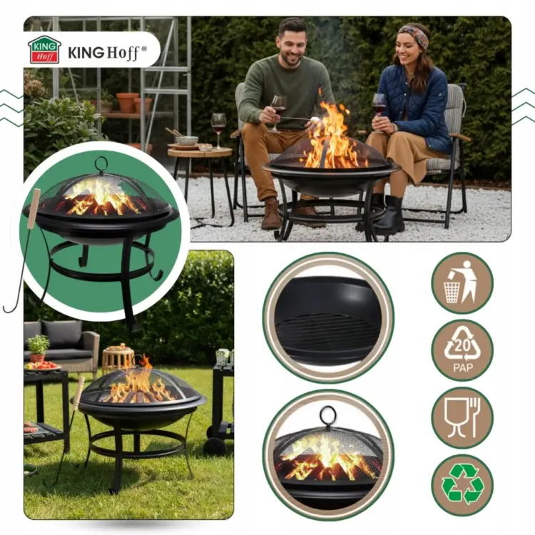 Palenisko ogrodowe Pogrzebacz grill ognisko 54,5cm SOLIDNE Stalowe KINGHoff