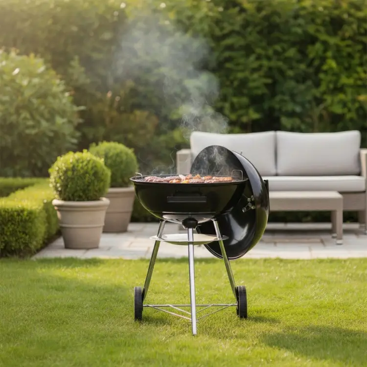 Grill węglowy ogrodowy KINGHOFF KH-2033 z Pokrywą 41 cm na Kółkach Ruszt