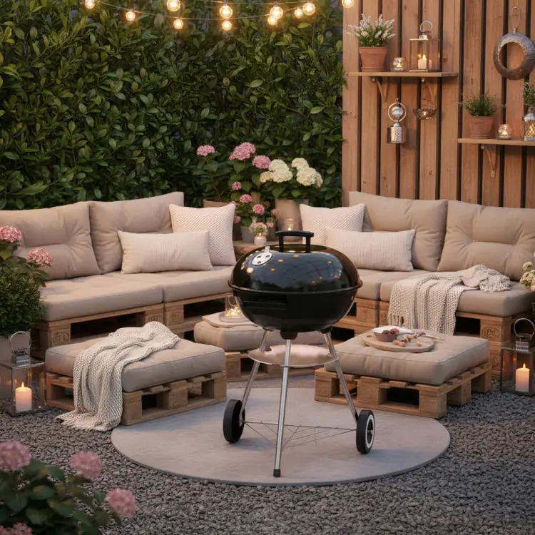 Grill węglowy ogrodowy KINGHOFF KH-2033 z Pokrywą 41 cm na Kółkach Ruszt