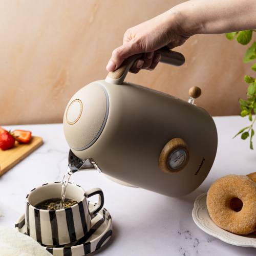 Czajnik elektryczny Bezprzewodowy 1.7L stal 304 retro Termometr Klausberg