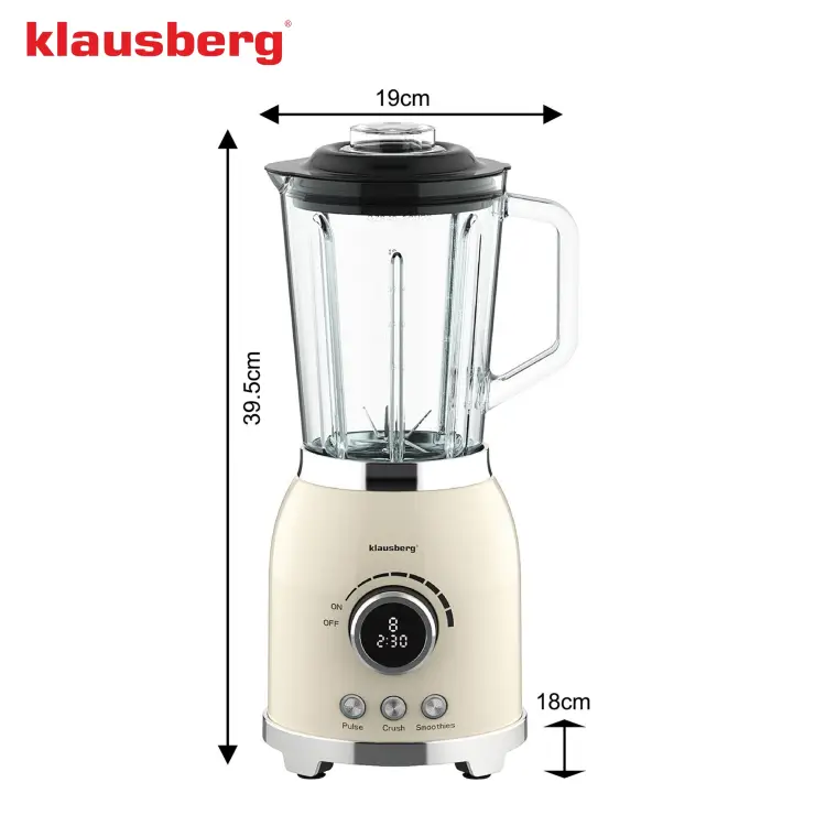 Blender kielichowy 1,5L 600W LED Smoothie Mikser Kruszy Lód KLAUSBERG