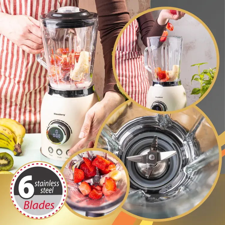 Blender kielichowy 1,5L 600W LED Smoothie Mikser Kruszy Lód KLAUSBERG