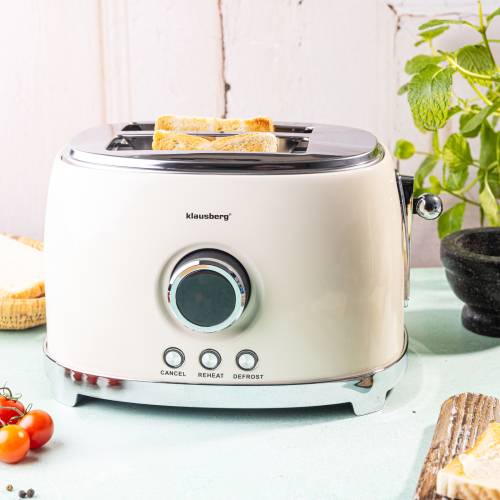 Toster na 2 kromki LED 850W rozmrażanie Opiekacz Tosty KLAUSBERG KB-9026