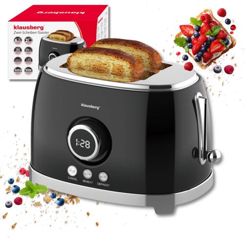 Toster na 2 kromki KLAUSBERG KB-9025 LED 850W rozmrażanie Opiekacz Tosty