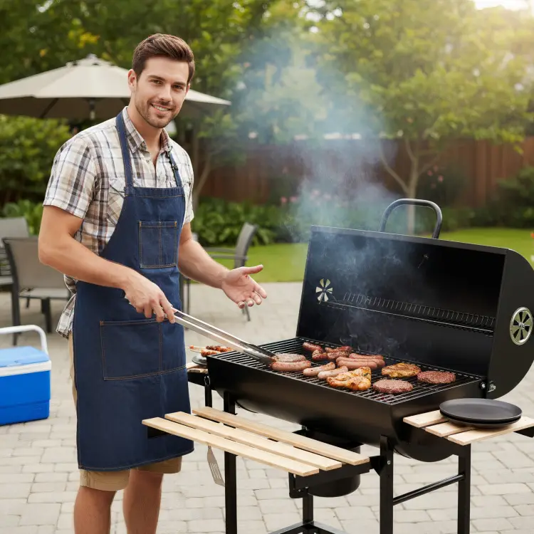 Duży Grill ogrodowy węglowy KLAUSBERG KB-9033 + pokrywa + półki + Popielnik