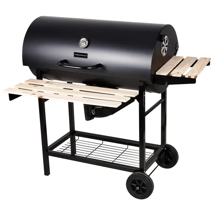 Duży Grill ogrodowy węglowy KLAUSBERG KB-9033 + pokrywa + półki + Popielnik