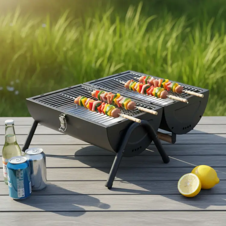Grill turystyczny węglowy KINGHOFF KH-2032 przenośny BBQ Ogrodowy
