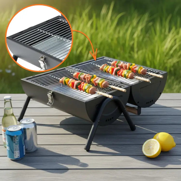 Grill turystyczny węglowy KINGHOFF KH-2032 przenośny BBQ Ogrodowy