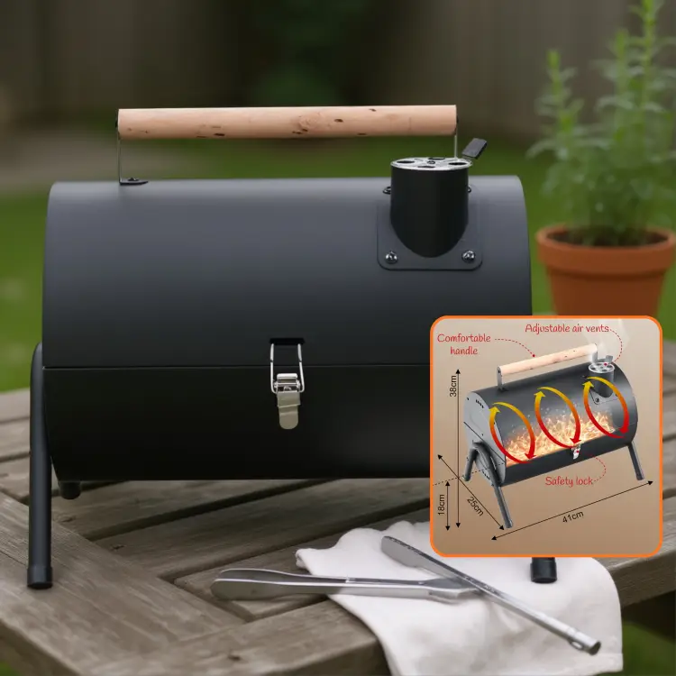Grill turystyczny węglowy KINGHOFF KH-2032 przenośny BBQ Ogrodowy