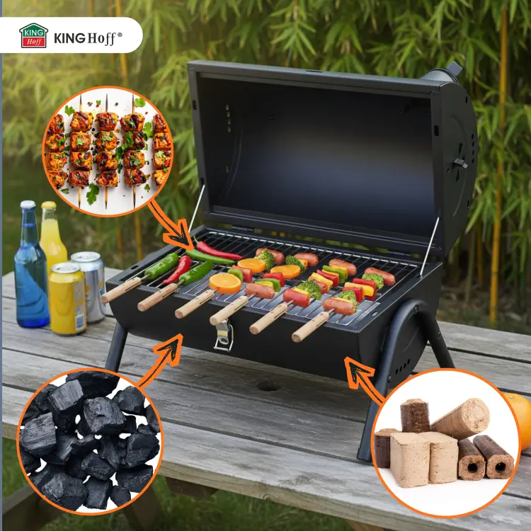 Grill turystyczny węglowy KINGHOFF KH-2032 przenośny BBQ Ogrodowy