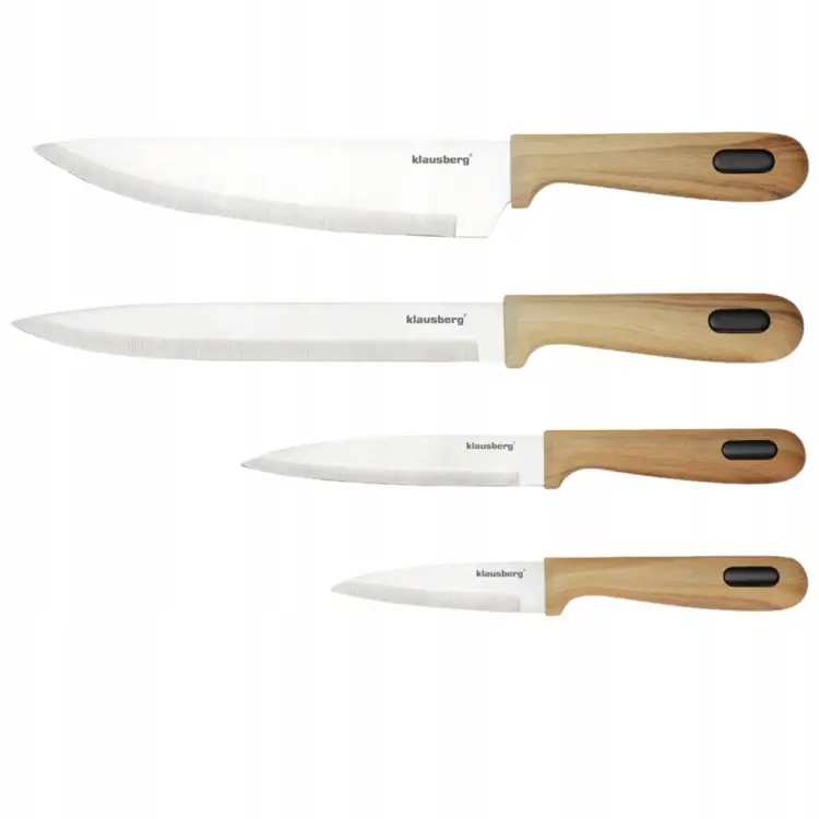 Zestaw 8el Noży Klausberg KB-9037 4 Noże 3 Deski Stojak Kitchen Set Komplet