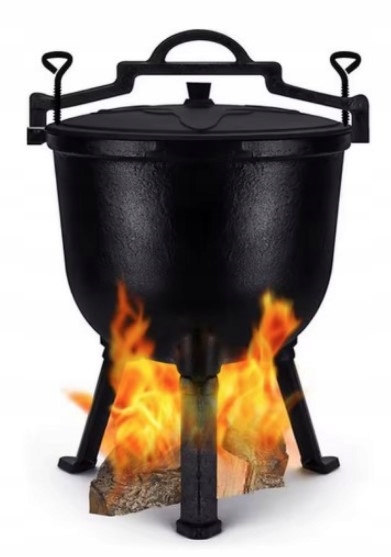 Kociołek żeliwny garnek myśliwski węgierski na pieczonki 8l ognisko grill