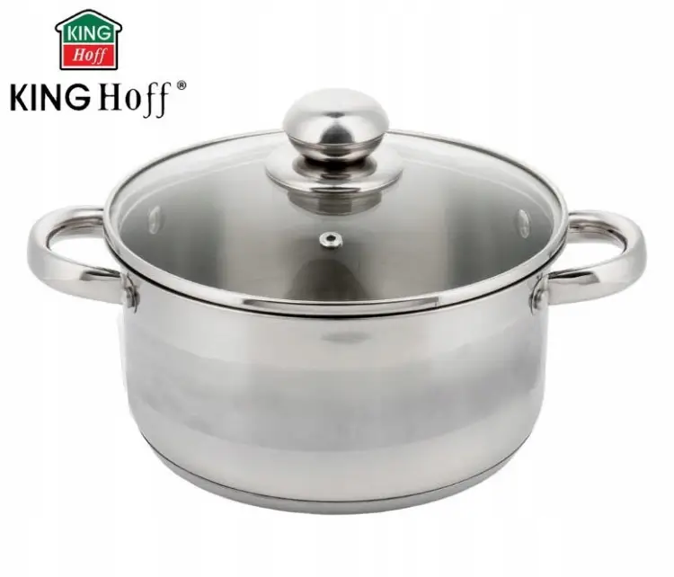 Garnek 0,5L 12 cm KINGHOFF KH-4325 z Pokrywką Indukcja Gaz Stal