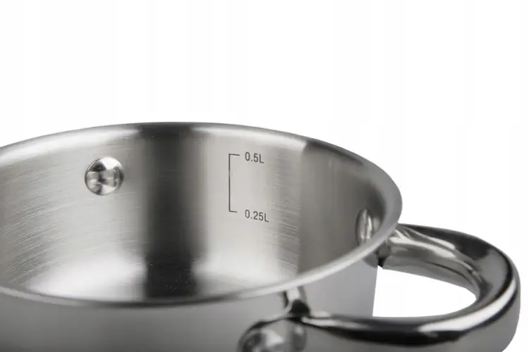 Garnek 0,5L 12 cm KINGHOFF KH-4325 z Pokrywką Indukcja Gaz Stal