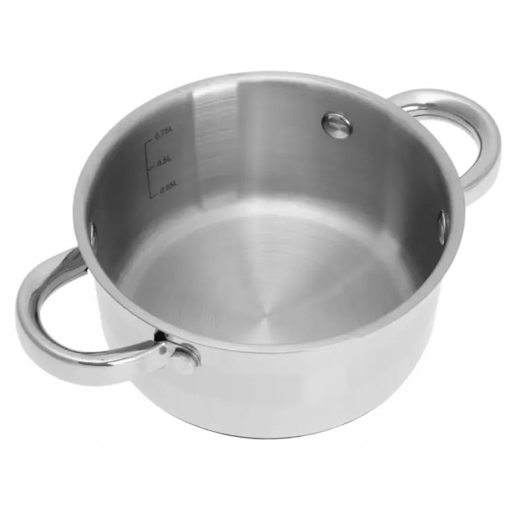 Garnek 1L 14 cm KINGHOFF KH-4326 z Pokrywką Indukcja Gaz Stal