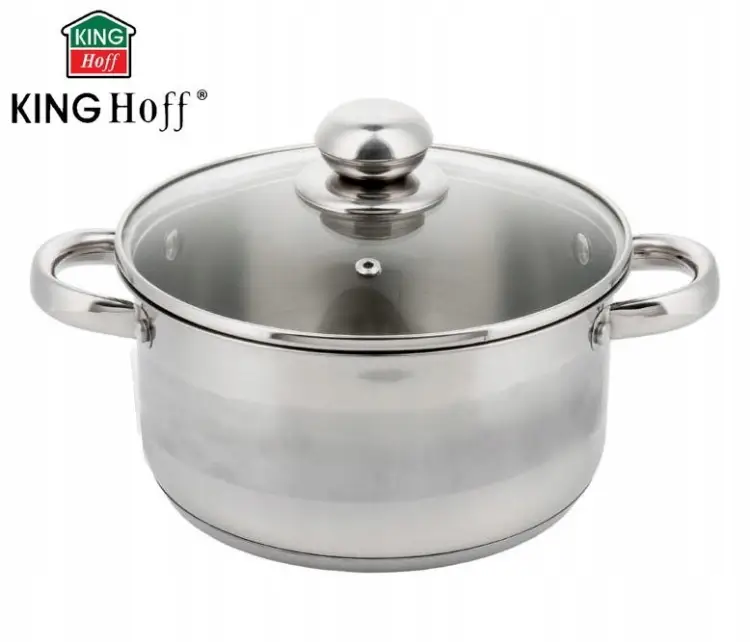 Garnek 1L 14 cm KINGHOFF KH-4326 z Pokrywką Indukcja Gaz Stal