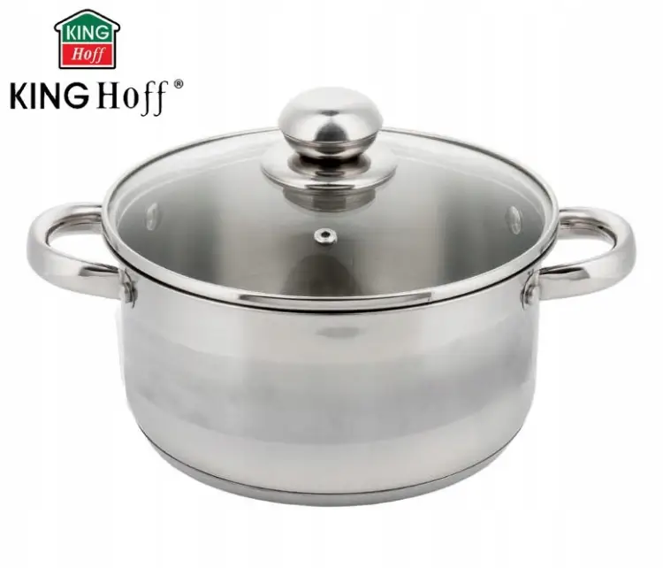 Garnek 1,5L 16 cm KINGHOFF KH-4327 z Pokrywką Indukcja Gaz Stal