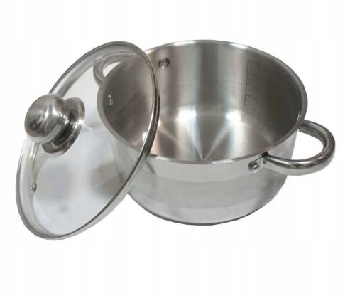 Garnek 4L 22 cm KINGHOFF KH-4330 z Pokrywką Indukcja Gaz Stal