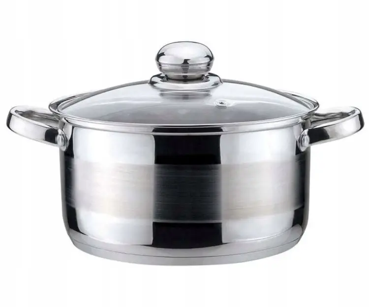 Garnek 6L 24 cm KINGHOFF KH-4331 z Pokrywką Indukcja Gaz Stal