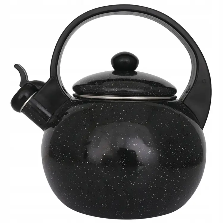 Czajnik Emaliowany KINGHOFF 2L Indukcja Gaz Gwizdek Czarny KH-2039
