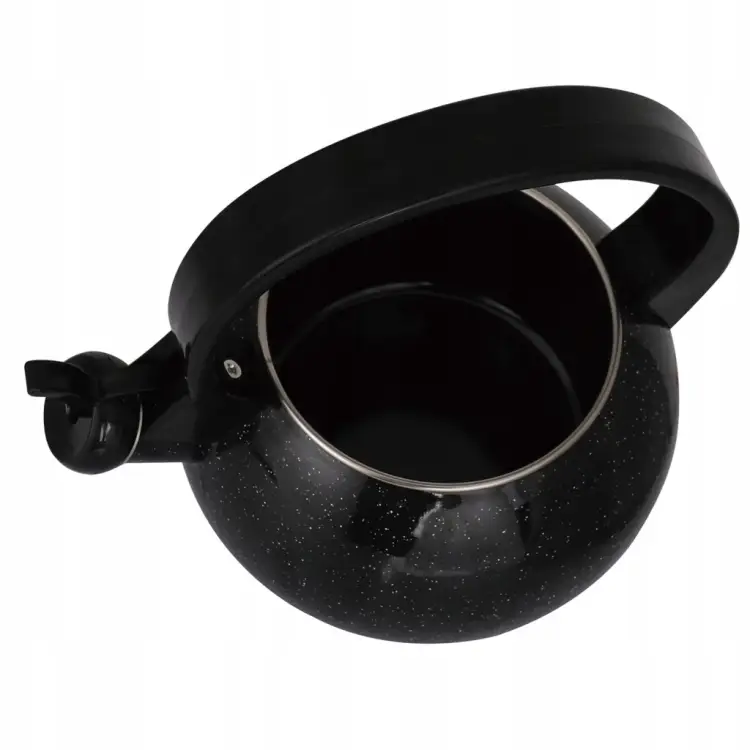 Czajnik Emaliowany KINGHOFF 2L Indukcja Gaz Gwizdek Czarny KH-2039