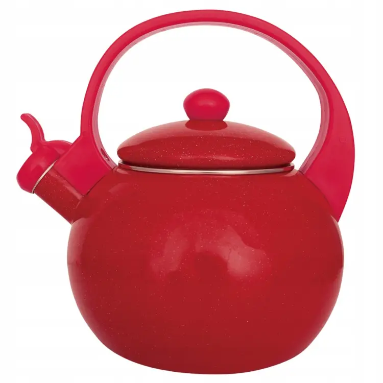 Czajnik Emaliowany KINGHoff KH-2080 2L Gwizdek Indukcja Gaz Czerwony
