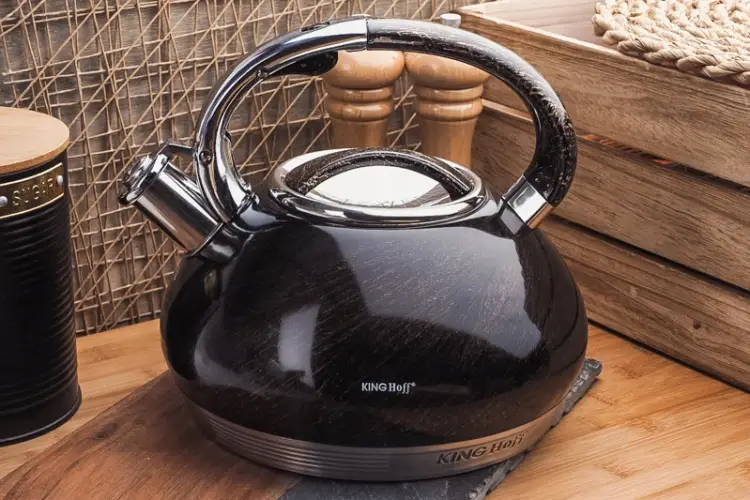 Czajnik 3L KINGHOFF KH-1067 Czarny Złoty z Gwizdkiem Indukcja Gaz