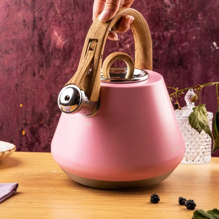Czajnik z Gwizdkiem 2,5L Indukcja Gaz Różowy KLAUSBERG KB-9064