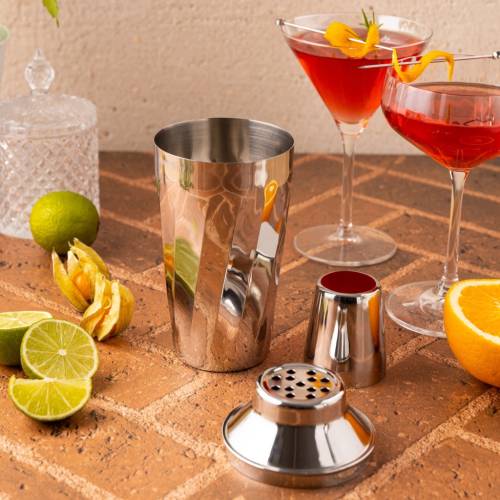 SHAKER BARMAŃSKI DO DRINKÓW KOKTAJLI STALOWY Z SITKIEM KINGHOFF 500ML
