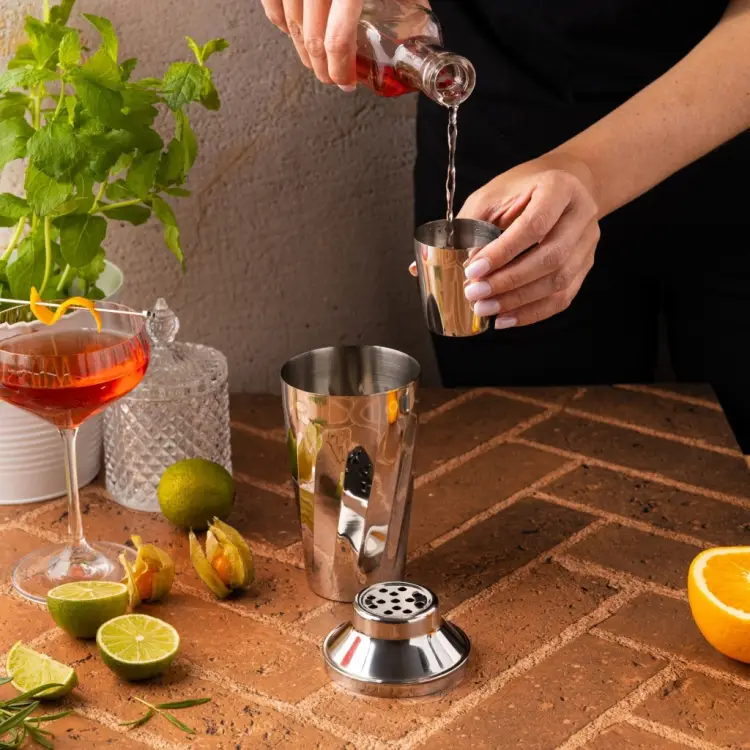 SHAKER BARMAŃSKI DO DRINKÓW KOKTAJLI STALOWY Z SITKIEM KINGHOFF 500ML