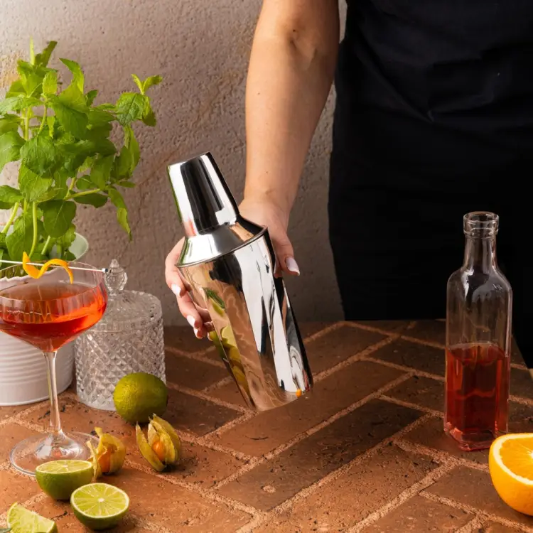 SHAKER BARMAŃSKI DO DRINKÓW KOKTAJLI STALOWY Z SITKIEM KINGHOFF 500ML
