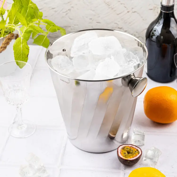 Duże WIADERKO DO SZAMPANA WINA PROSECCO LODU STALOWE KINGHOFF KH-2067