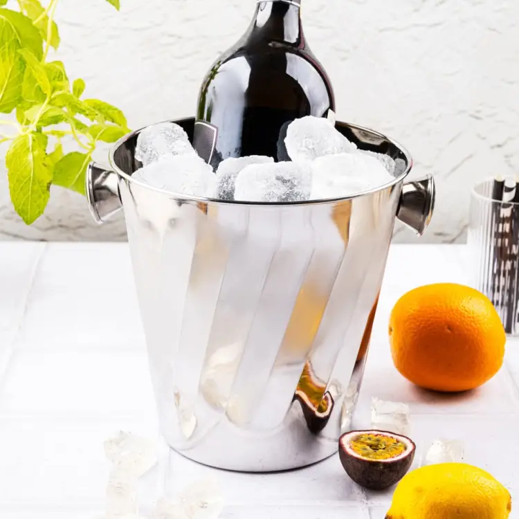 Duże WIADERKO DO SZAMPANA WINA PROSECCO LODU STALOWE KINGHOFF KH-2067