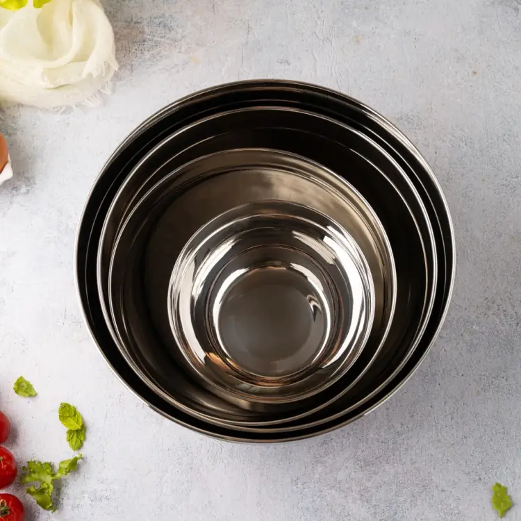 ZESTAW 4 MISEK STALOWYCH KUCHENNYCH DO MIESZANIA SAŁATEK KLAUSBERG 24CM