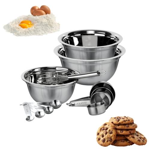 ZESTAW 12 EL MISEK STALOWYCH MIARKI KUCHENNE TRZEPACZKA KINGHOFF KH-2076