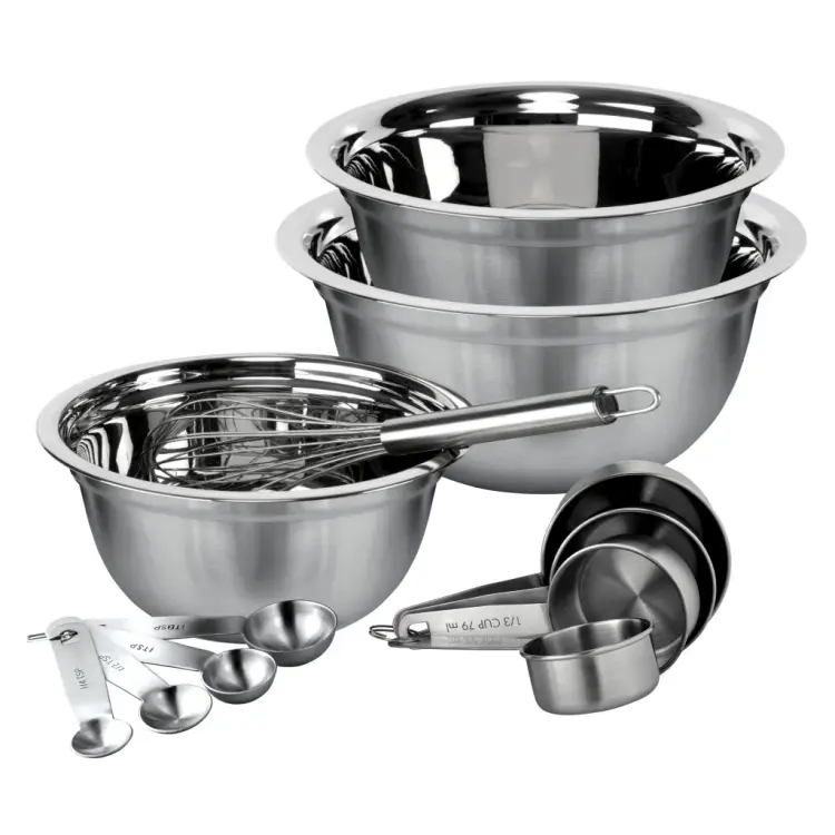 ZESTAW 12 EL MISEK STALOWYCH MIARKI KUCHENNE TRZEPACZKA KINGHOFF KH-2076