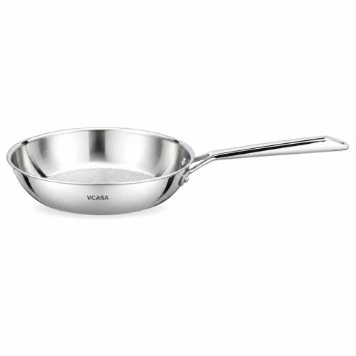 PATELNIA STALOWA VCASA VELORA 24 CM TRI-PLY STAL 304 INDUKCJA PLASTER MIODU