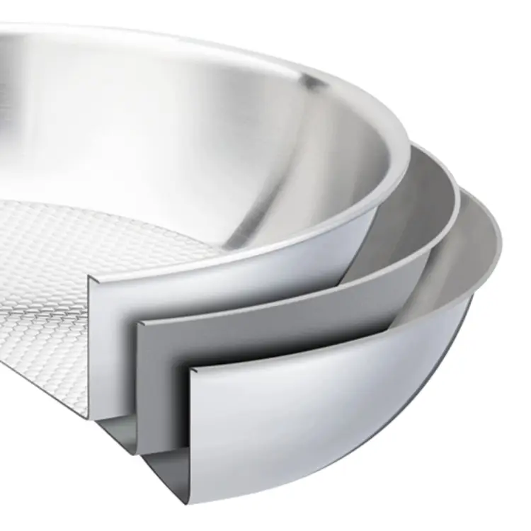 PATELNIA STALOWA VCASA VELORA 24 CM TRI-PLY STAL 304 INDUKCJA PLASTER MIODU