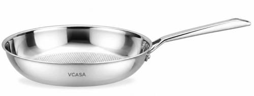 PATELNIA STALOWA VCASA VELORA 28 CM TRI-PLY STAL 304 INDUKCJA PLASTER MIODU