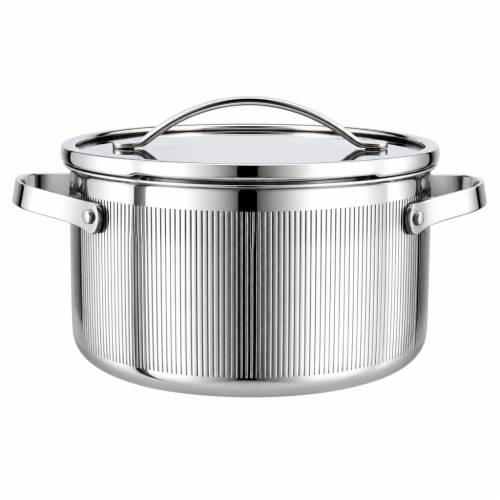 Garnek VCASA VELORA 24cm Stal 304 TRI-PLY Indukcja Pokrywka Odcedzanie 5,8L