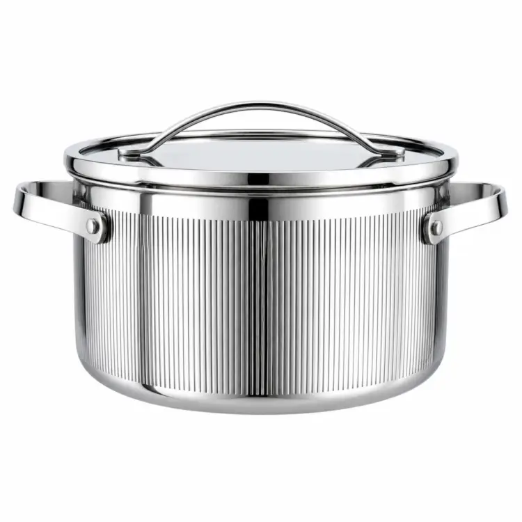 Garnek VCASA VELORA 24cm Stal 304 TRI-PLY Indukcja Pokrywka Odcedzanie 5,8L