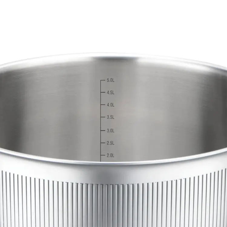 Garnek VCASA VELORA 24cm Stal 304 TRI-PLY Indukcja Pokrywka Odcedzanie 5,8L