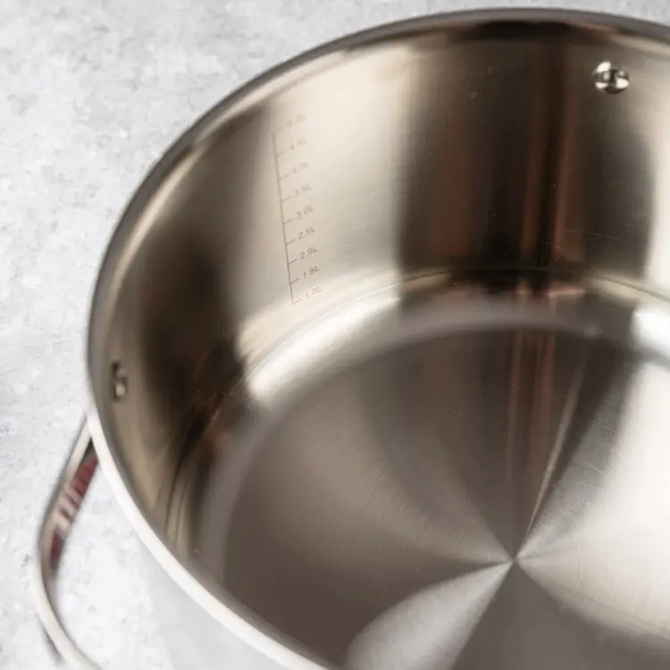 Garnek VCASA VELORA 24cm Stal 304 TRI-PLY Indukcja Pokrywka Odcedzanie 5,8L