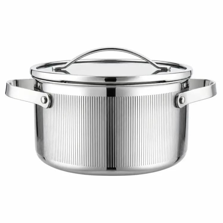 Garnek VCASA VELORA 20cm Stal 304 TRI-PLY Indukcja Pokrywka Odcedzanie 3 L