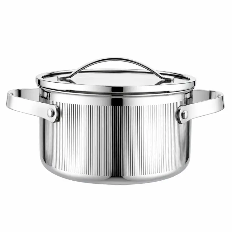Garnek VCASA VELORA 18cm Stal 304 TRI-PLY Indukcja Pokrywka Odcedzanie 2,1L