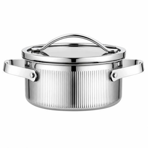 Garnek VCASA VELORA 16cm Stal 304 TRI-PLY Indukcja Pokrywka Odcedzanie 1,5L