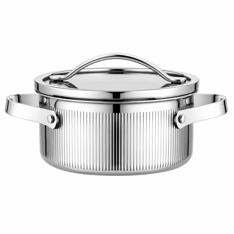 Garnek VCASA VELORA 16cm Stal 304 TRI-PLY Indukcja Pokrywka Odcedzanie 1,5L